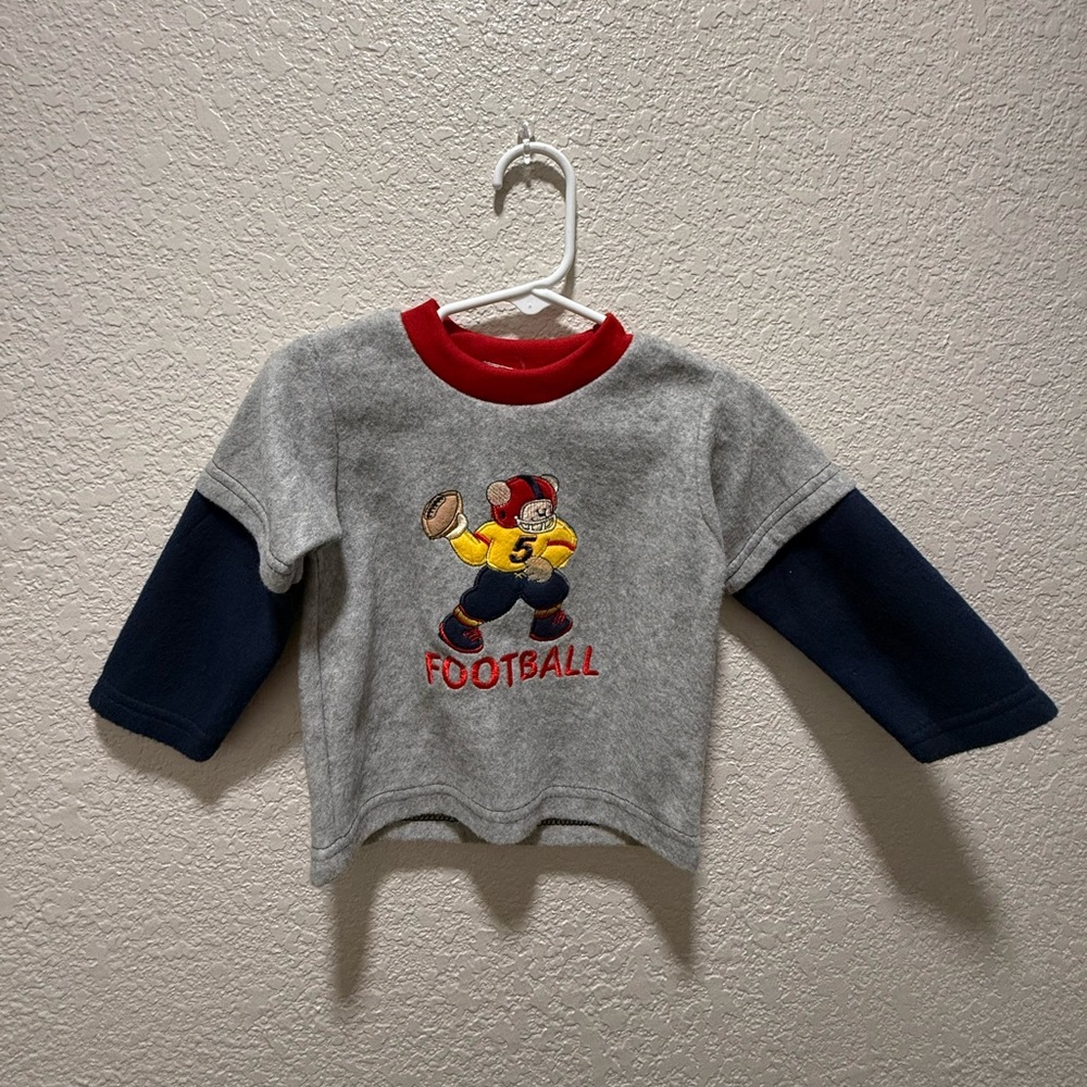 Girard infant baby  Long Sleeve Vintage Football Crewneck - 6/9 Month